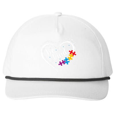 Autism Be Kind Blue Be Kind Autism Awareness Snapback Five-Panel Rope Hat