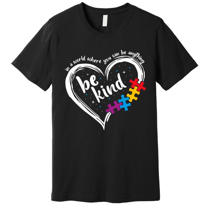 Autism Be Kind Blue Be Kind Autism Awareness Premium T-Shirt