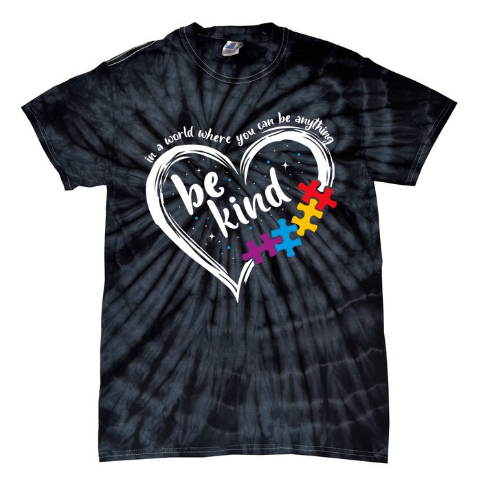 Autism Be Kind Blue Be Kind Autism Awareness Tie-Dye T-Shirt