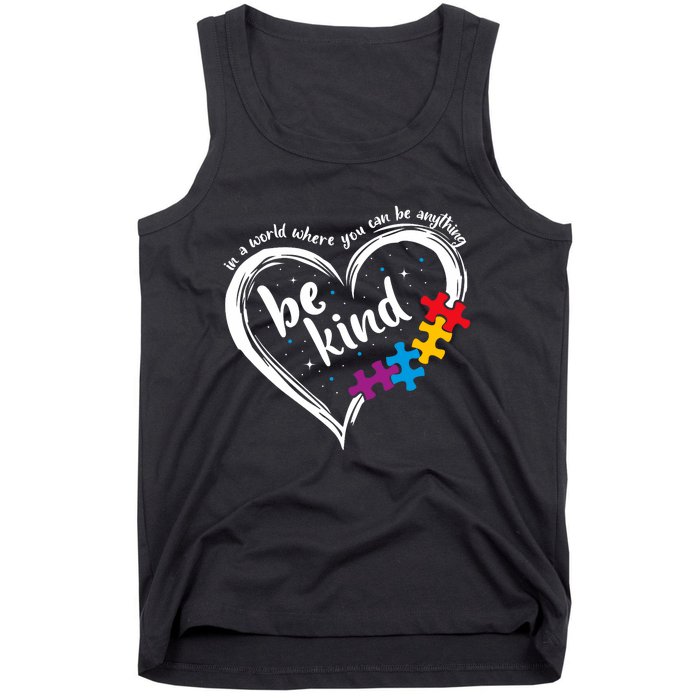 Autism Be Kind Blue Be Kind Autism Awareness Tank Top