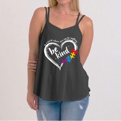 Autism Be Kind Blue Be Kind Autism Awareness Women's Strappy Tank