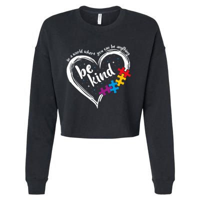 Autism Be Kind Blue Be Kind Autism Awareness Cropped Pullover Crew