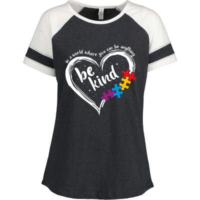 Autism Be Kind Blue Be Kind Autism Awareness Enza Ladies Jersey Colorblock Tee