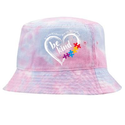 Autism Be Kind Blue Be Kind Autism Awareness Tie-Dyed Bucket Hat