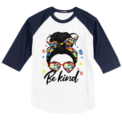 Autism Be Kind Autism Awareness For Autism Mom Baseball Sleeve Shirt