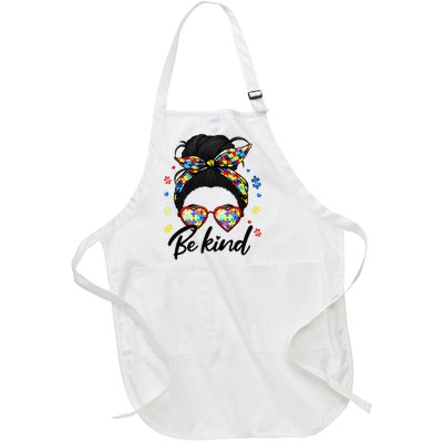 Autism Be Kind Autism Awareness For Autism Mom Full-Length Apron With Pockets