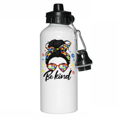 Autism Be Kind Autism Awareness For Autism Mom Aluminum Water Bottle