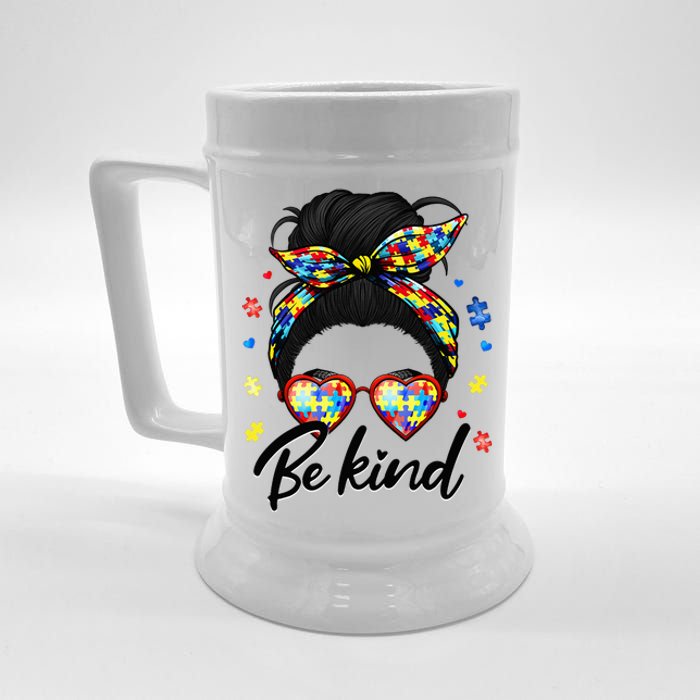 Autism Be Kind Autism Awareness For Autism Mom Beer Stein