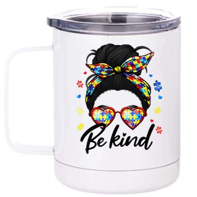 Autism Be Kind Autism Awareness For Autism Mom 12 oz Stainless Steel Tumbler Cup