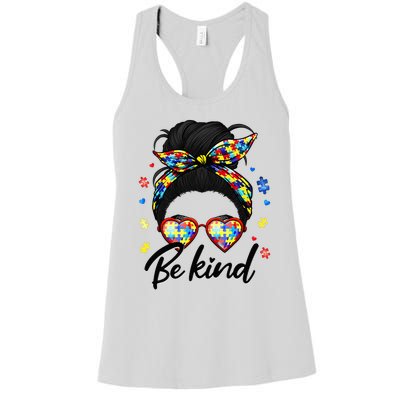 Autism Be Kind Autism Awareness For Autism Mom Women's Racerback Tank