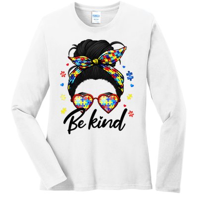 Autism Be Kind Autism Awareness For Autism Mom Ladies Long Sleeve Shirt