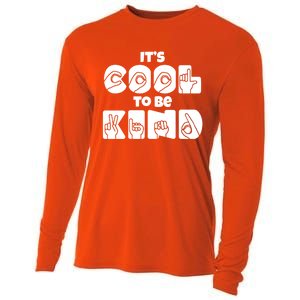 Asl Be Kind Gift American Sign Language Hooded Cool Gift Cooling Performance Long Sleeve Crew