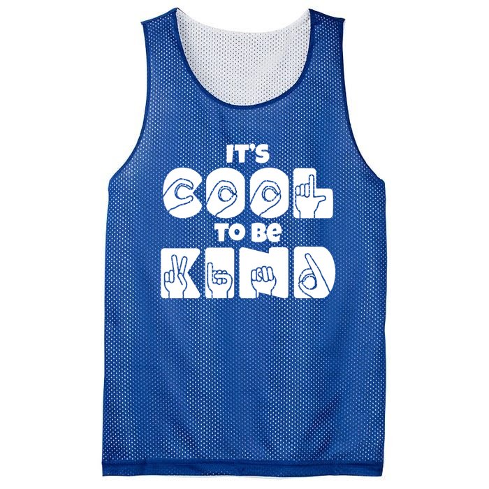 Asl Be Kind Gift American Sign Language Hooded Cool Gift Mesh Reversible Basketball Jersey Tank