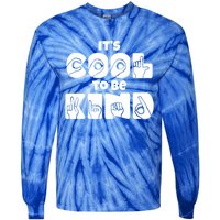 Asl Be Kind Gift American Sign Language Hooded Cool Gift Tie-Dye Long Sleeve Shirt