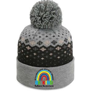 Autism Be Kind Rainbow Kindness Autism Awareness Month Gift The Baniff Cuffed Pom Beanie