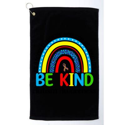 Autism Be Kind Rainbow Kindness Autism Awareness Month Gift Platinum Collection Golf Towel