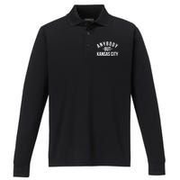 Anybody But Kansas City Performance Long Sleeve Polo