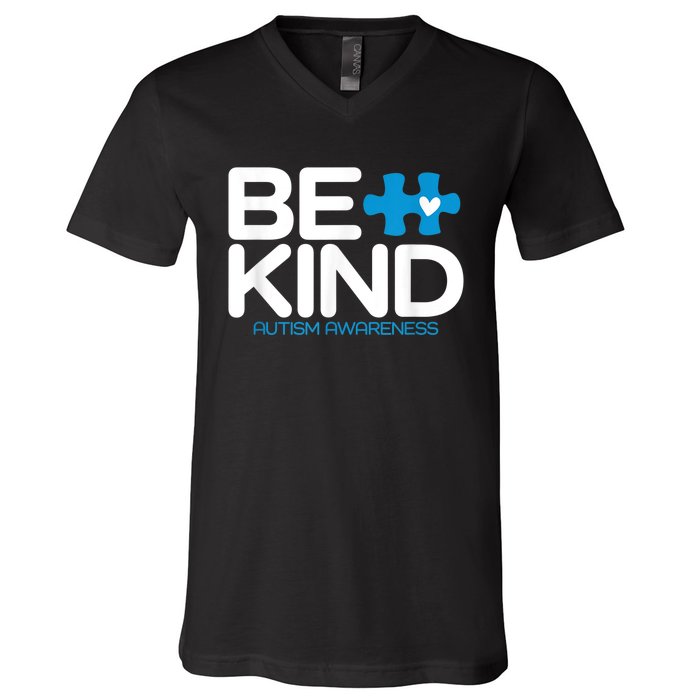 Autism Be Kind Shirt Wo m.e.n K.i.d.s Be Kind Autism Awareness V-Neck T-Shirt