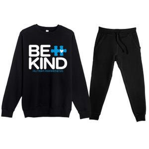 Autism Be Kind Shirt Wo m.e.n K.i.d.s Be Kind Autism Awareness Premium Crewneck Sweatsuit Set