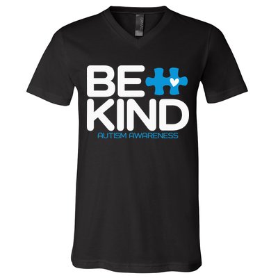 Autism Be Kind  Be Kind Autism Awareness V-Neck T-Shirt
