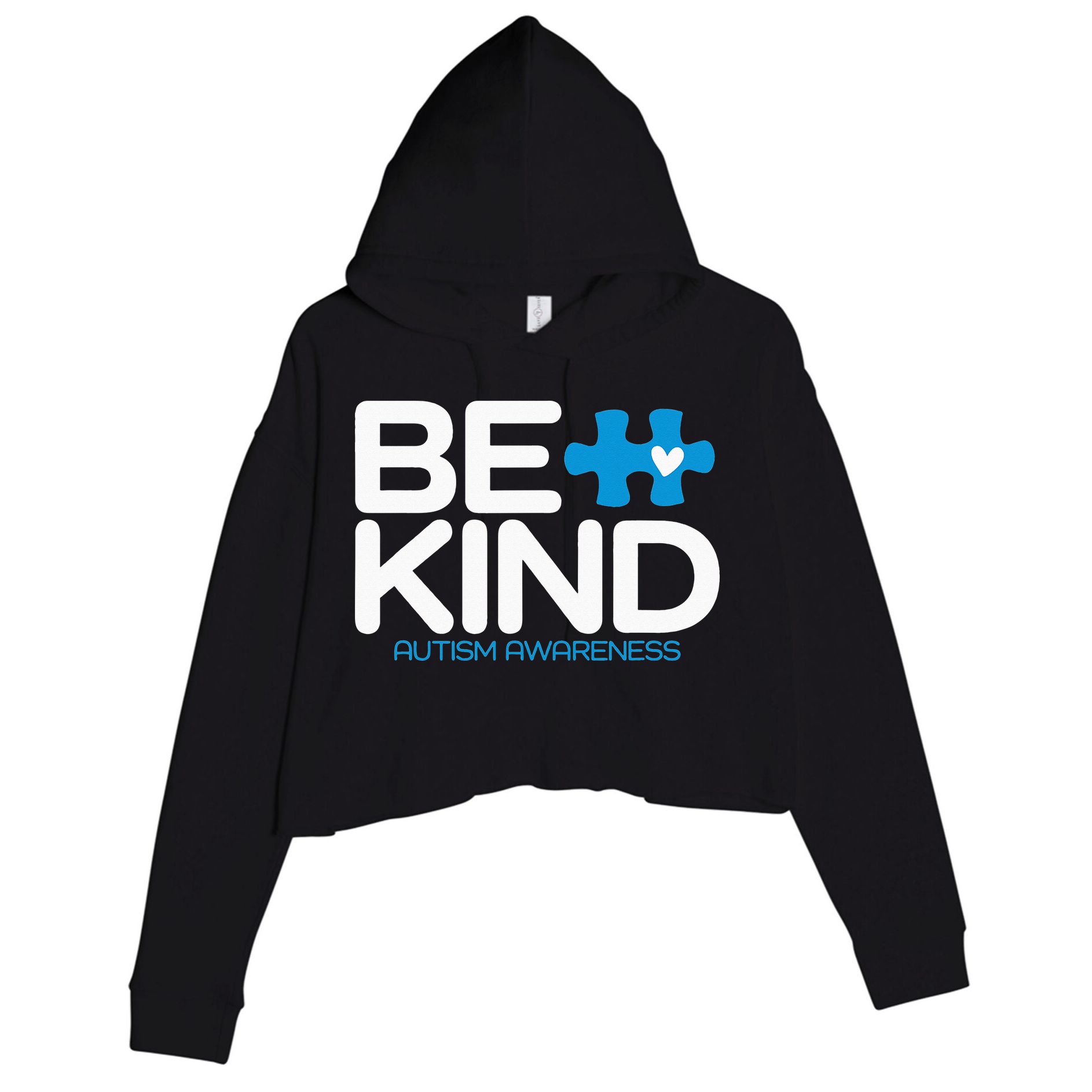 Autism Be Kind  Be Kind Autism Awareness Crop Fleece Hoodie