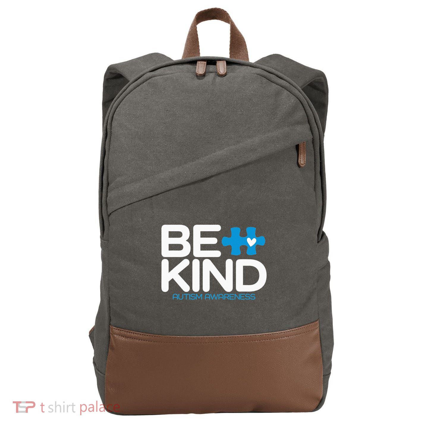 Autism Be Kind  Be Kind Autism Awareness Cotton Canvas Backpack