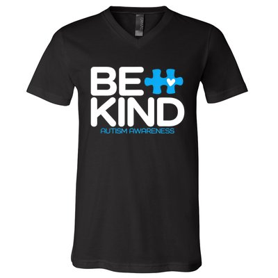 Autism Be Kind Women Be Kind Autism Awareness V-Neck T-Shirt