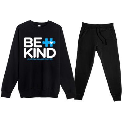 Autism Be Kind Women Be Kind Autism Awareness Premium Crewneck Sweatsuit Set