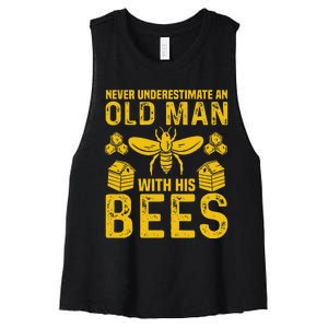 Apiary Bee Keeper An Old Man With His Bees Beekeeping Women's Racerback Cropped Tank