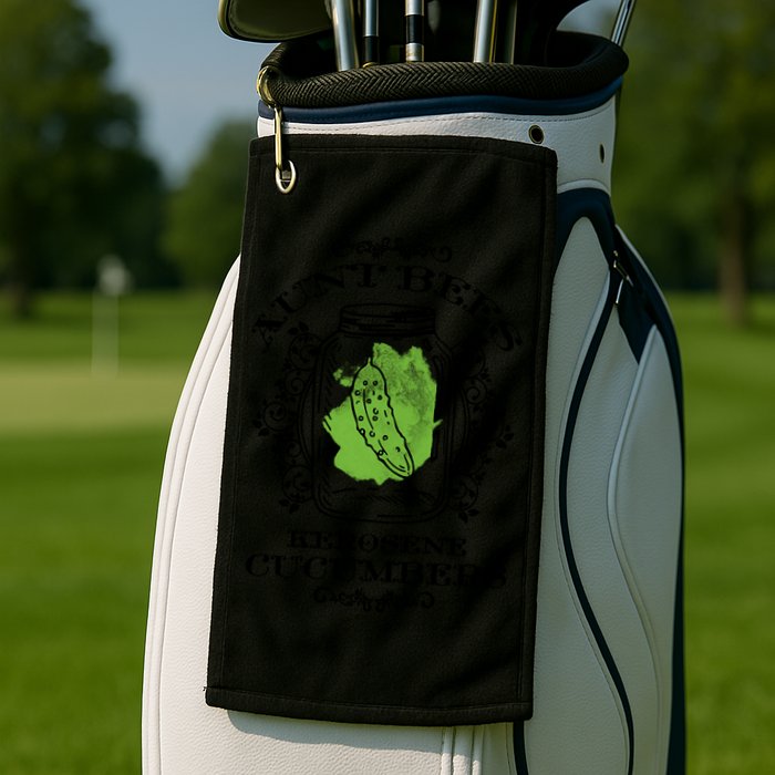Aunt Bees Kerosene Cucumbers Golf Towel