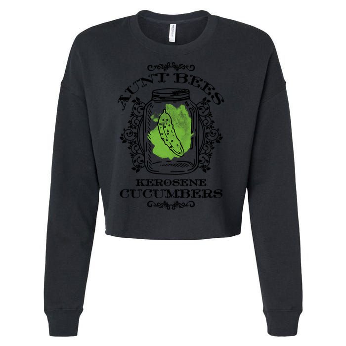 Aunt Bees Kerosene Cucumbers Cropped Pullover Crew