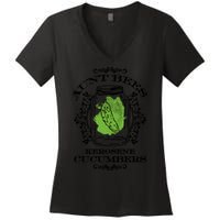 Aunt Bees Kerosene Cucumbers Women's V-Neck T-Shirt