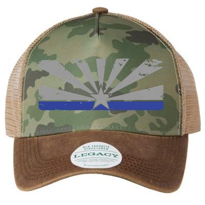 Az Blue Line American Retro Arizona State Flag Distressed Legacy Tie Dye Trucker Hat