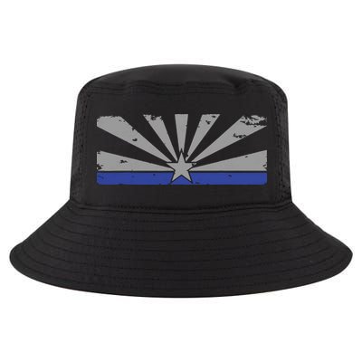 Az Blue Line American Retro Arizona State Flag Distressed Cool Comfort Performance Bucket Hat