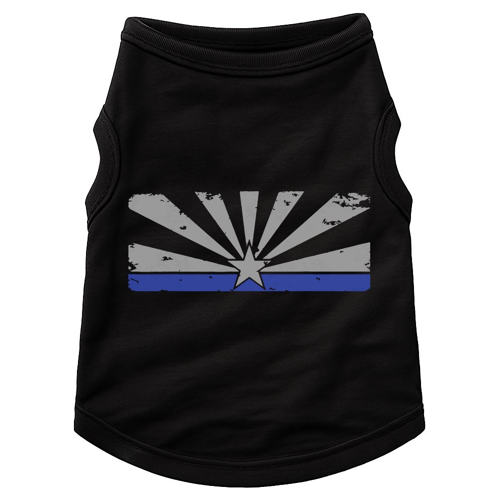 Az Blue Line American Retro Arizona State Flag Distressed Doggie Tank