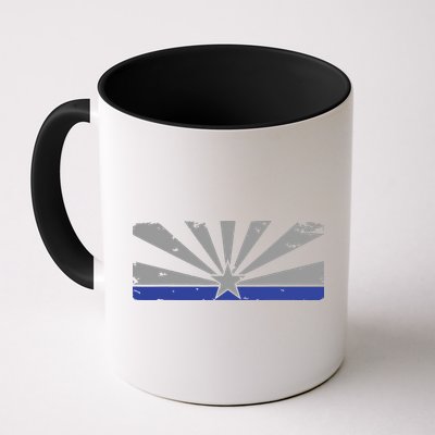 Az Blue Line American Retro Arizona State Flag Distressed Mug