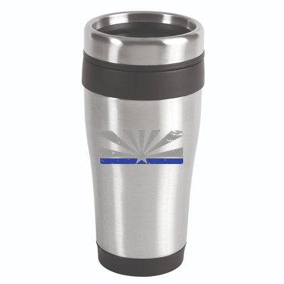Az Blue Line American Retro Arizona State Flag Distressed 16oz Travel Tumbler