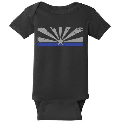 Az Blue Line American Retro Arizona State Flag Distressed Baby Bodysuit