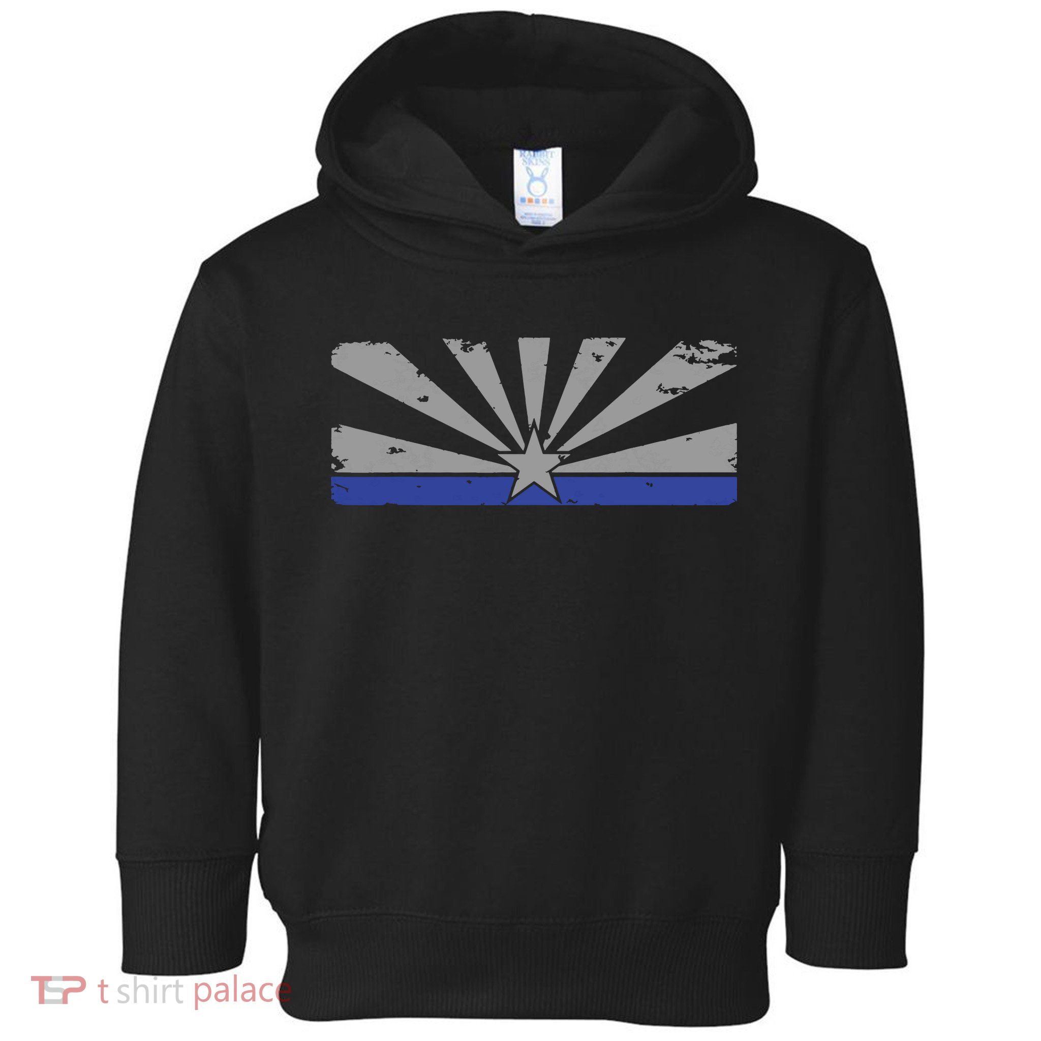 Az Blue Line American Retro Arizona State Flag Distressed Toddler Hoodie