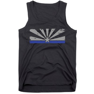Az Blue Line American Retro Arizona State Flag Distressed Tank Top