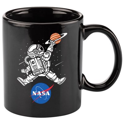 Astronaut Basketball League Slam Dunk NASA 11oz C Handle Ceramic Mug