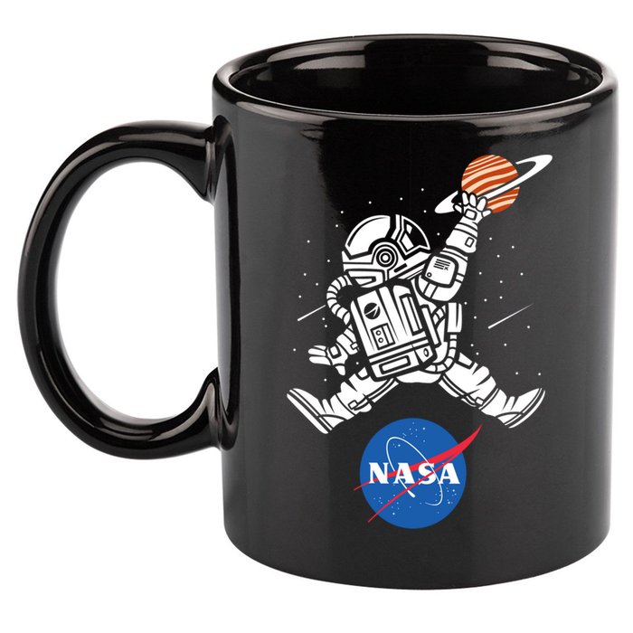 Astronaut Basketball League Slam Dunk NASA 11oz C Handle Ceramic Mug