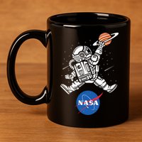 Astronaut Basketball League Slam Dunk NASA 11oz C Handle Ceramic Mug