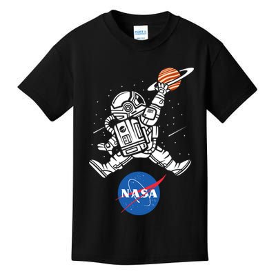 Astronaut Basketball League Slam Dunk NASA Kids T-Shirt