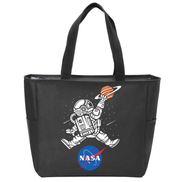Astronaut Basketball League Slam Dunk NASA Zip Tote Bag