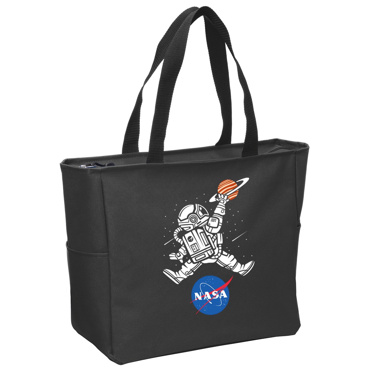 Astronaut Basketball League Slam Dunk NASA Zip Tote Bag