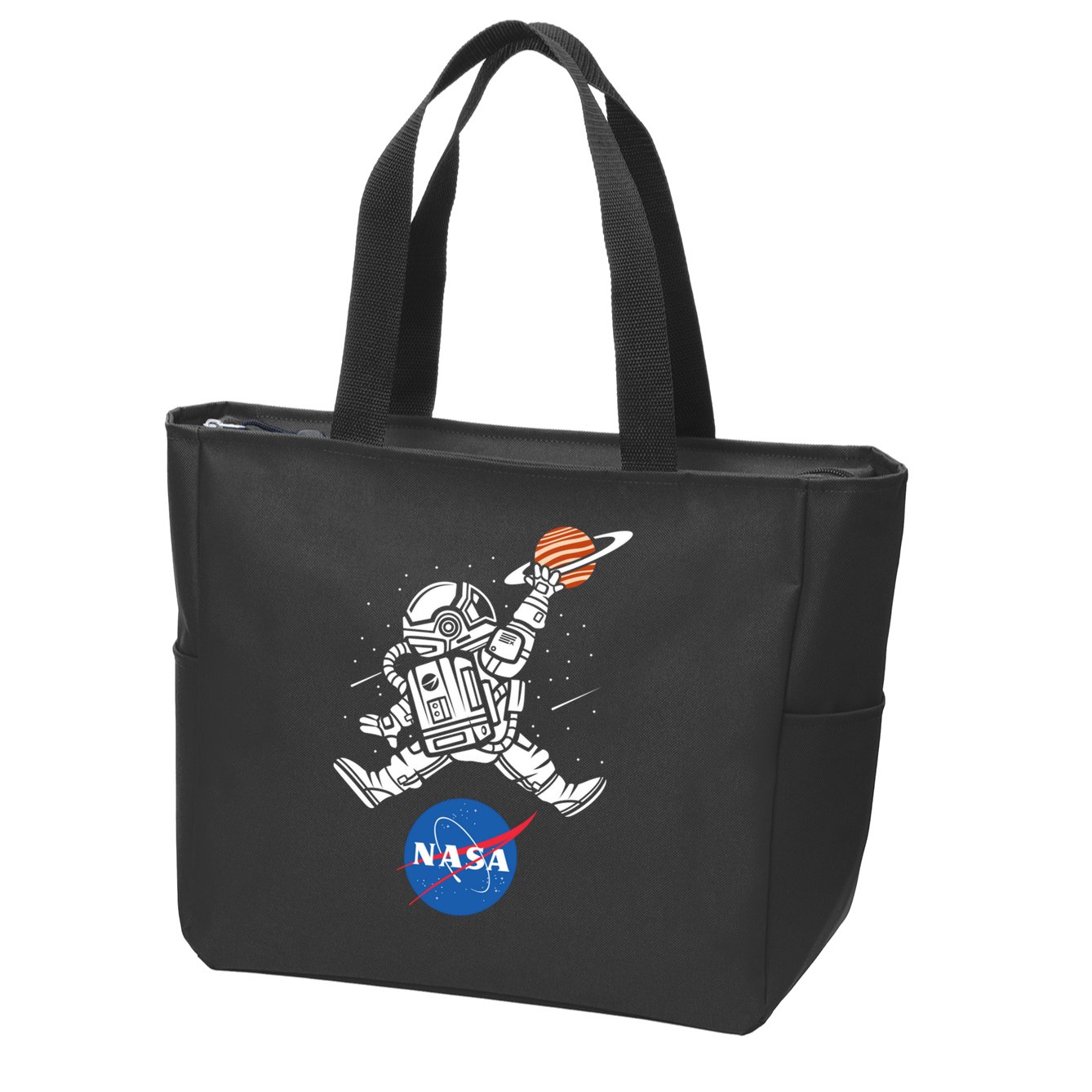 Astronaut Basketball League Slam Dunk NASA Zip Tote Bag