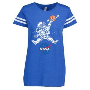 Astronaut Basketball League Slam Dunk NASA Enza Ladies Jersey Football T-Shirt