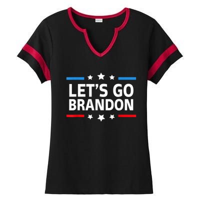 Anti Biden Let's Go Brandon For And Wo Chant Meme Ladies Halftime Notch Neck Tee