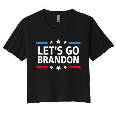 Anti Biden Let's Go Brandon For And Wo Chant Meme Women's Crop Top Tee